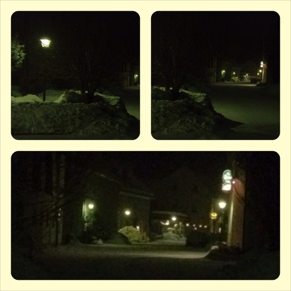 Nachtlichter im Schnee