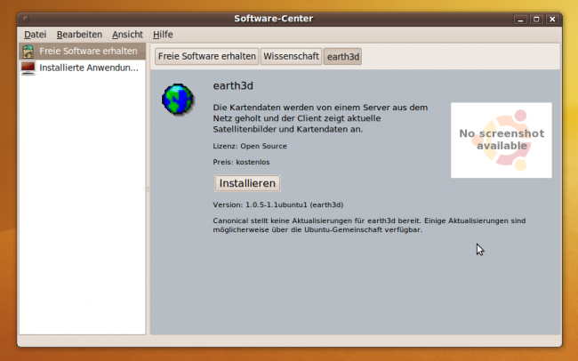 Ubuntu Karmic Koala: Nicht jede App im Software Center hat schon einen Screenshot