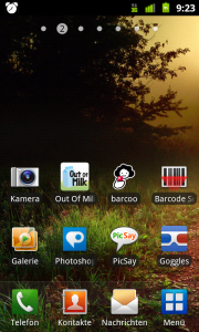 Android Homescreen: Kamera, Grafik und Barcodes