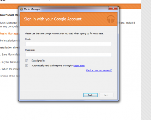 Ein Muss: Registrierung mit dem Google-Account nach der Installation