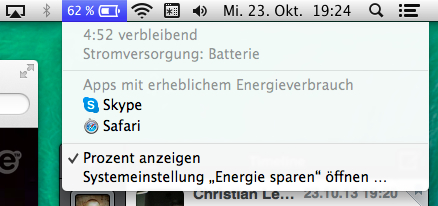 Anzeige von Apps mit hohem Speicherverbrauch unter Mavericks