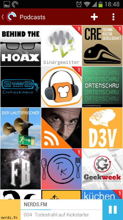 Übersicht über die abonnierten Podcasts