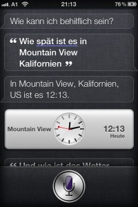 Kontinuität: Siri, wie spät ist es in Mountain View?